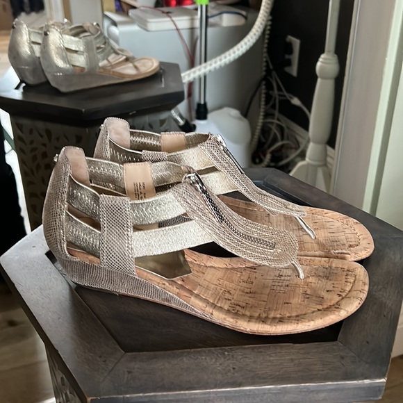 🔥Donald Pliner, leather wedge sandals, DORI
